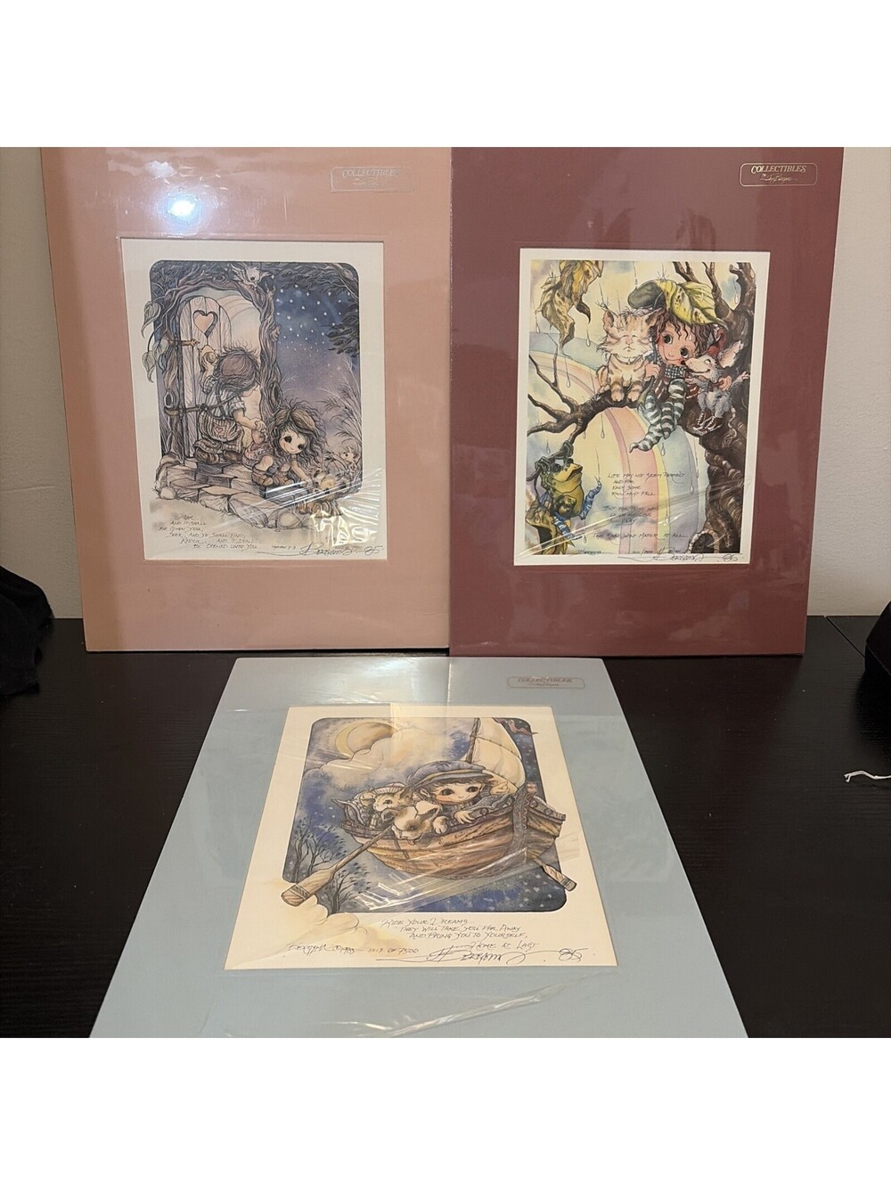 JODY BERGSMA LOT OF 3 VINTAGE 1980s SIGNED,NUMBERED, MATTED PRINTS Double Sig